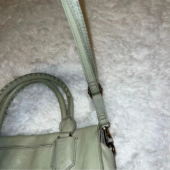 Fossil Leather Bag Trinity Satchel Light Sage Green Crossbody or Shoulder Bag - Picture 3 of 7